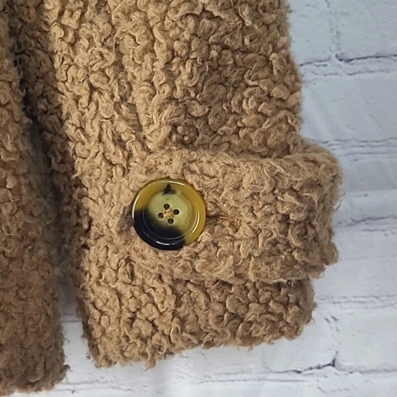 FREE PEOPLE So Soft Faux Shearling Sherpa Teddy Coat JACKET BROWN Womens Size M - Picture 13 of 17